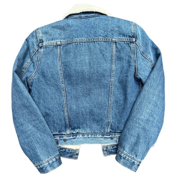 LEVI’S® ORIGINAL SHERPA TRUCKER JACKET. Worn in Indigo - Dark wash. Size: XS - Picture 4 of 4